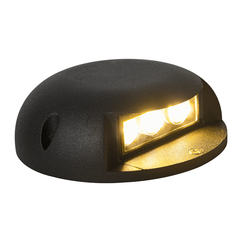 STA05 3W Low Voltage Cast Aluminum Round Surface Mount LED Step or Dec 90 Degree Lighting