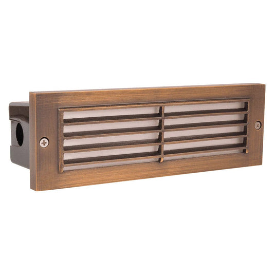 Step light Natural Brass STB03 Louver Horizontal LED Brick Lights Warm White Edge Outdoor Step Light STB03-NB Image
