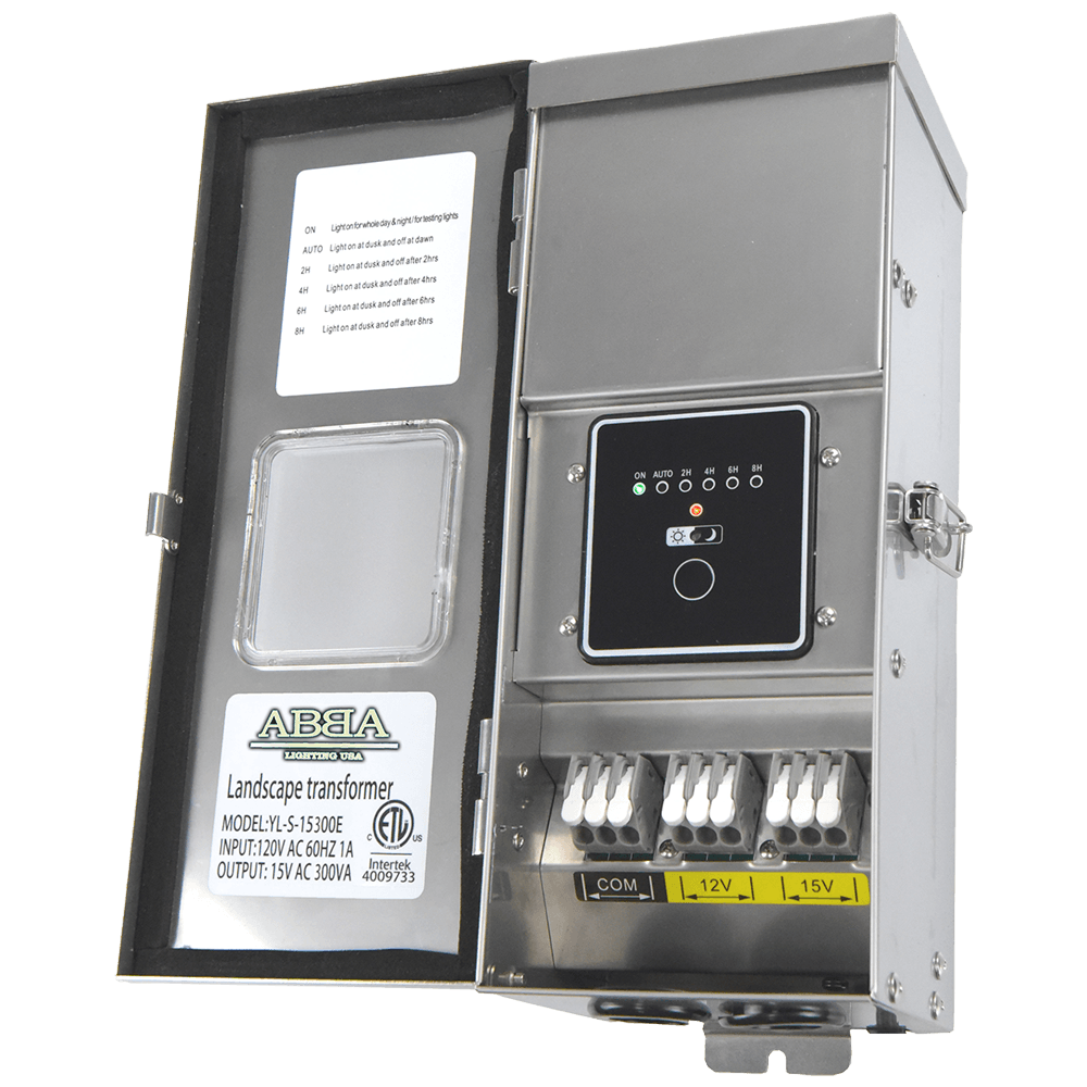 STS300 Low Voltage Landscape Lighting Digital Transformer 90 Degree