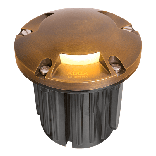 Underground Light UNB11 Cast Brass Round Tri-Directional Low Voltage LED In-ground Light Image