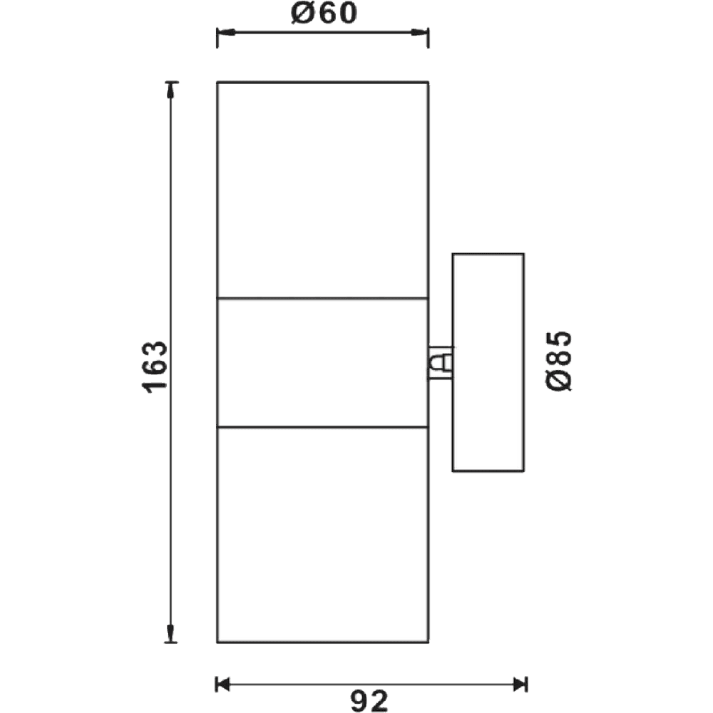 Sconce Light Stainless Steel Cylinder Up Down Light 2 Directional Sconce Image