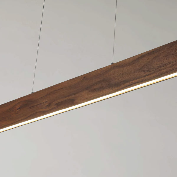 Euri Lighting 39" Linear LED Pendant – Modern IPE Wood Design