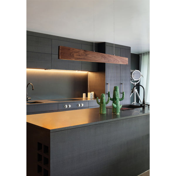 Euri Lighting 39" Linear LED Pendant – Modern IPE Wood Design