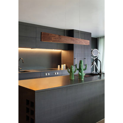 Euri Lighting 39" Linear LED Pendant – Modern IPE Wood Design