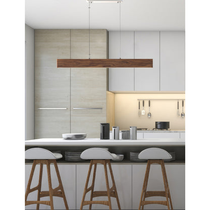 Euri Lighting 39" Linear LED Pendant – Modern IPE Wood Design